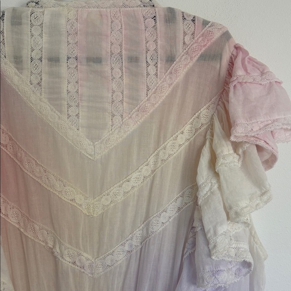 Love Shack Fancy Gwen Ruffled Sleeve Tie Dye Mini Dress - Picture 8 of 9